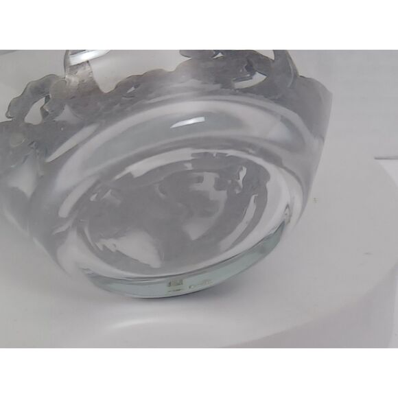 Seagull IRIS 1992 Nova Scotia Canada Vintage Pewter Overlay Clear Art Glass Vase - Picture 12 of 16